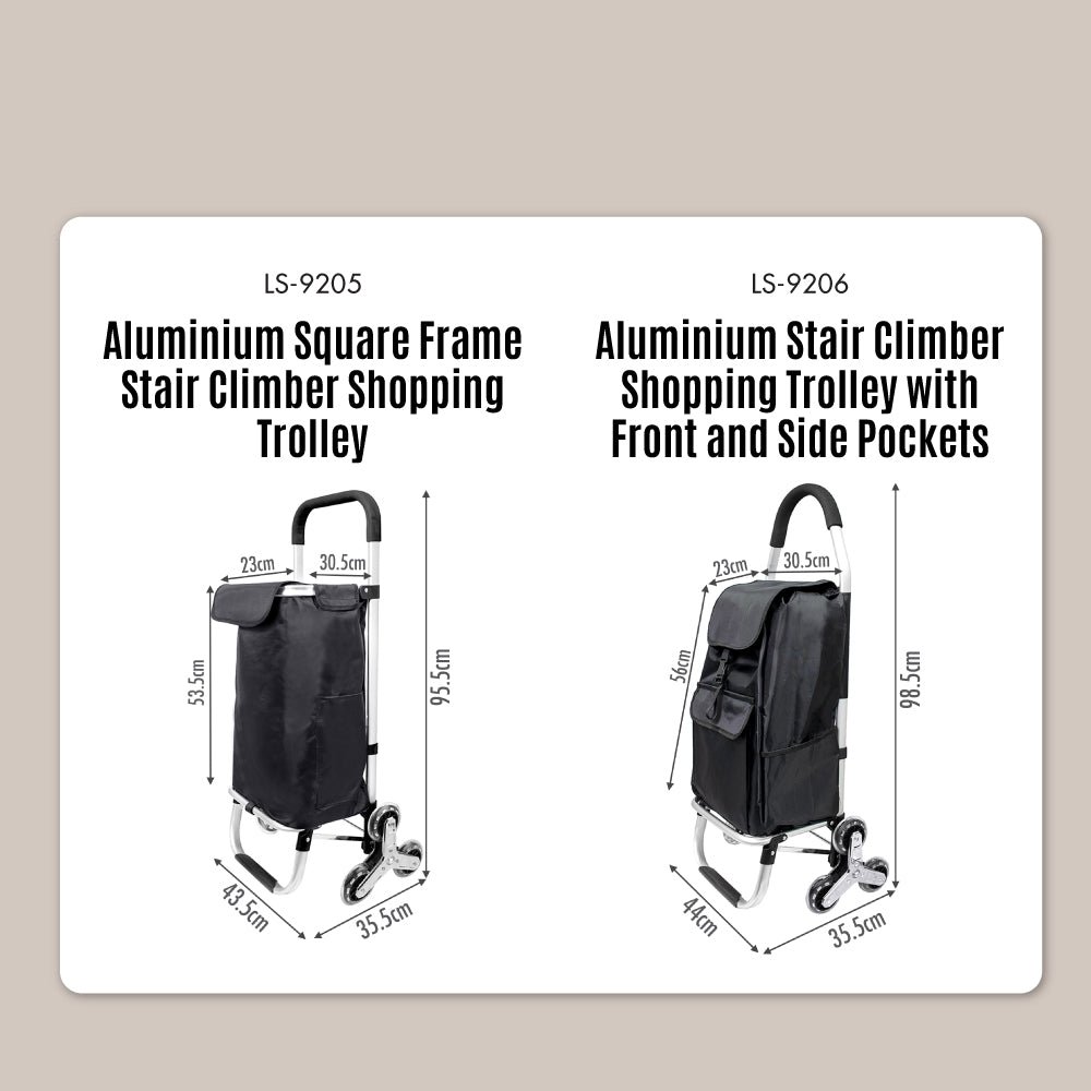 LS-9205LS-9206AluminiumStairClimberShoppingTrolleywithFrontandSidePockets-08
